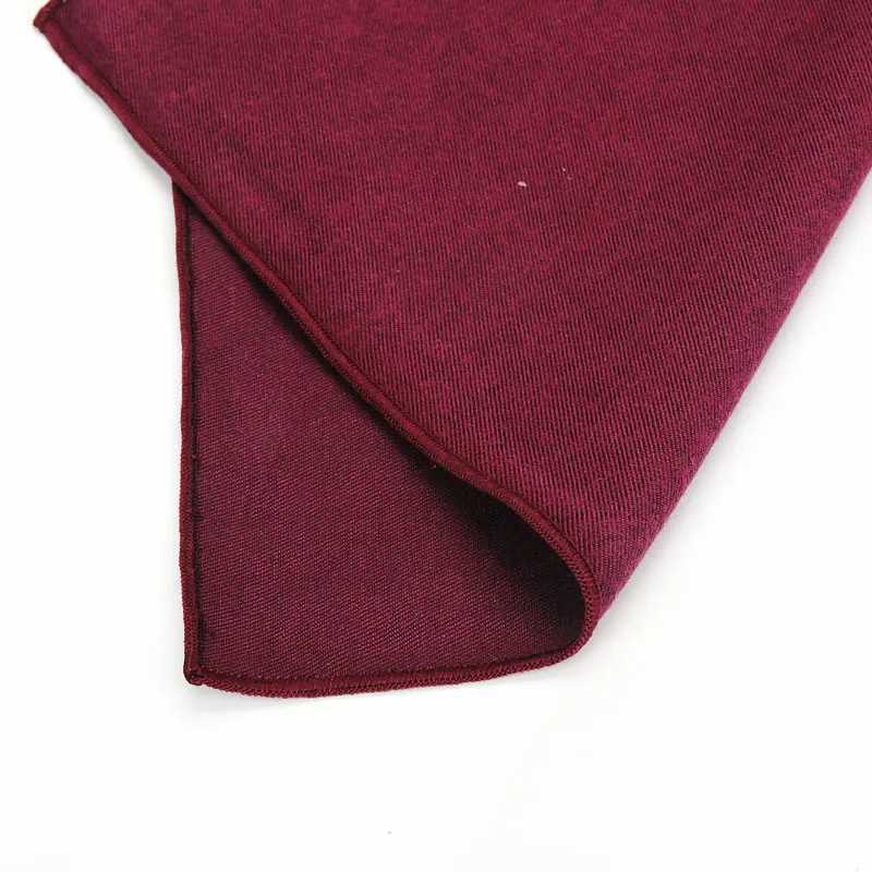 2019 New Mens Cotton Pocket Square Solid Color Black Pink Blue Handle Headscarf Wedding Party Set Hanji 25 * 25CM W241213
