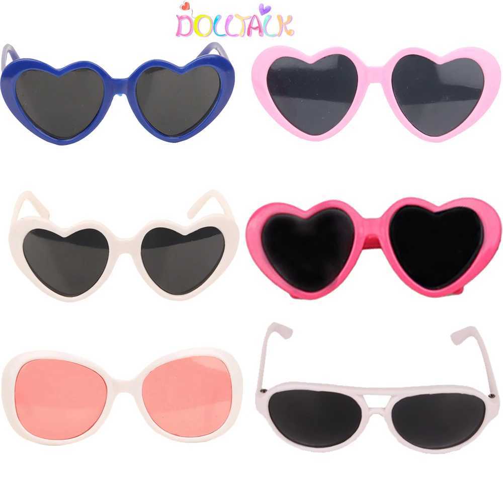 Sunglasses Cute Doll Sunglass For American 18 Inch Girl Dolls Beach Party Travel Glasses For 43cm Baby New Born DIY Doll Girls Toy Gift H241213