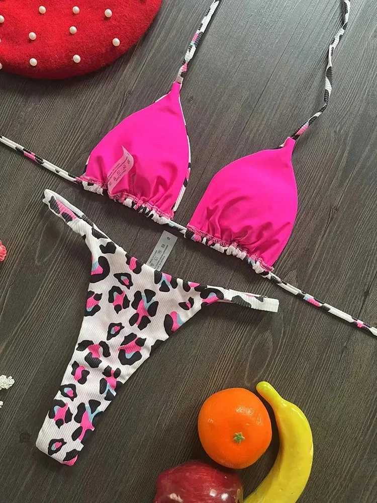 OIINAA Bathing Suit Women Sexy Cherry Printed Swimsuit Lace Up Bikini Set Drawstring Two-piece Summer Fa Thong New BiquinisXJ241212