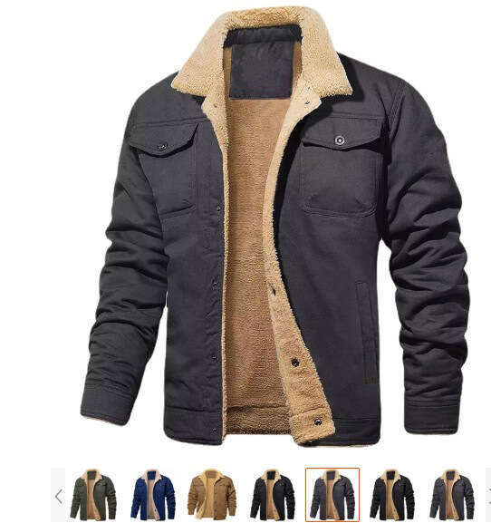 New Autumn And Winter Jackets With Plush Cotton Workwear, Casual Men's Jackets, Fashionable Quality, Classic