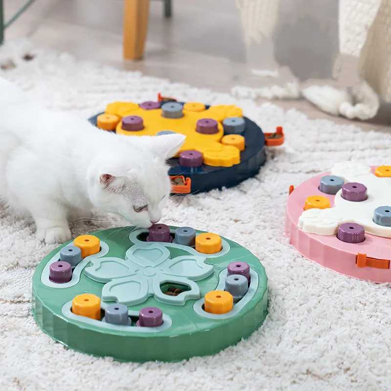 Interactive Cat Dog Puzzle Toy Slow Food Bowls for Cats Small Dogs Kitten Pet Training Toys Improve IQ Game cat toys X241213