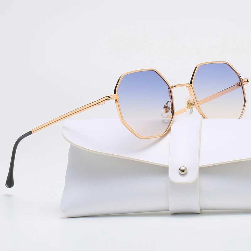 Polygon Metal Sunglasses Vintage Frame For Women Sunglasses Men Luxury Brand Design Sun Glasses Women Mirror Sunglasses Uv400XJ250306