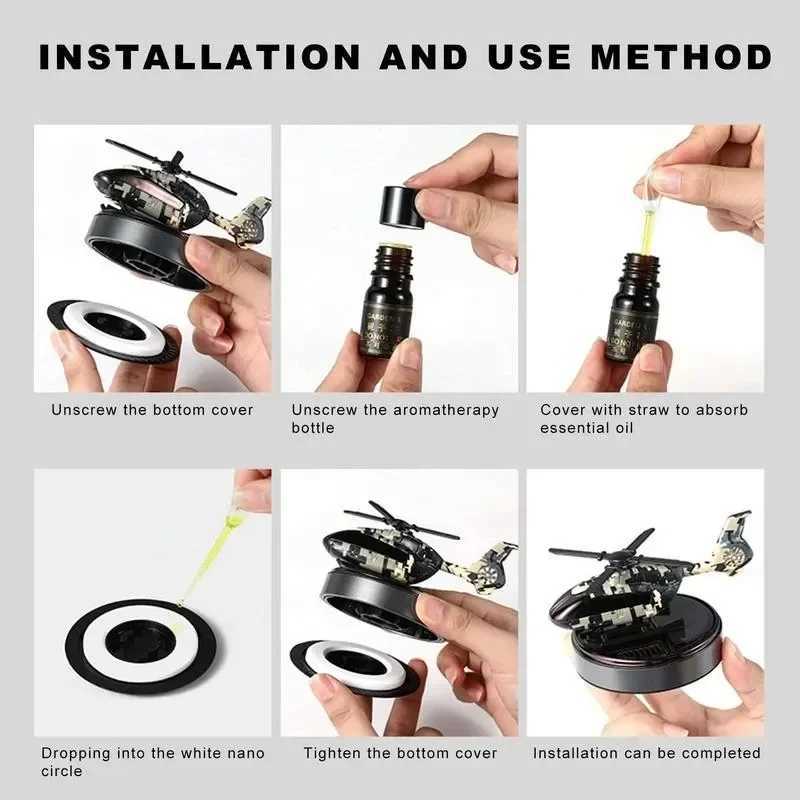 Car Fragrance Solar Car Air ener Auto Rotating Dashboard Fragrance Camouflage Heliter Essential Oil Diffuser DecorationXJ241213