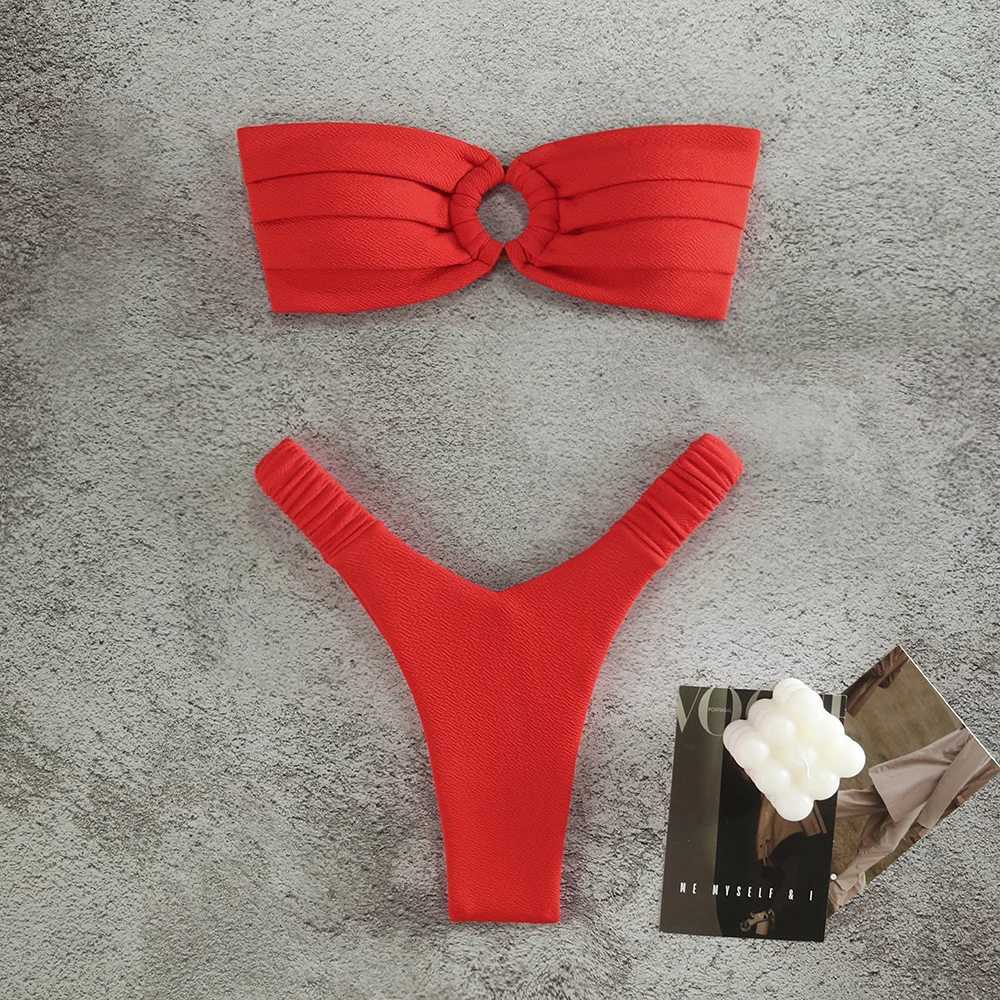 Micro Bikini Push Up Women Swimsuits 2024 Sexy Fa Swimwear Brazilian Bikini Set Thong Biquini Swim Suits Solid BeachwearXJ241212