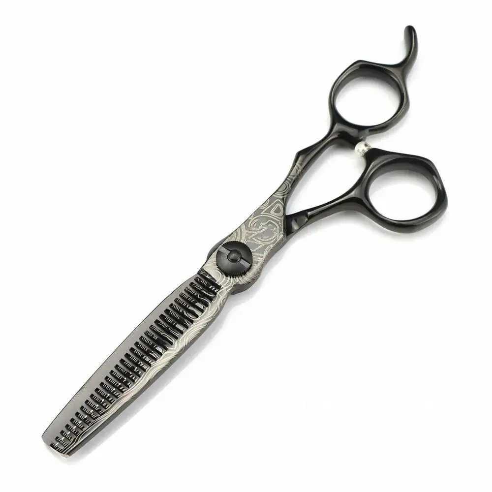 New Arrival Customized 6-inch Upscale Black Damascus Hair Clip Hair Clip Slim Hair Cutting Tool Barber Barber Z241213
