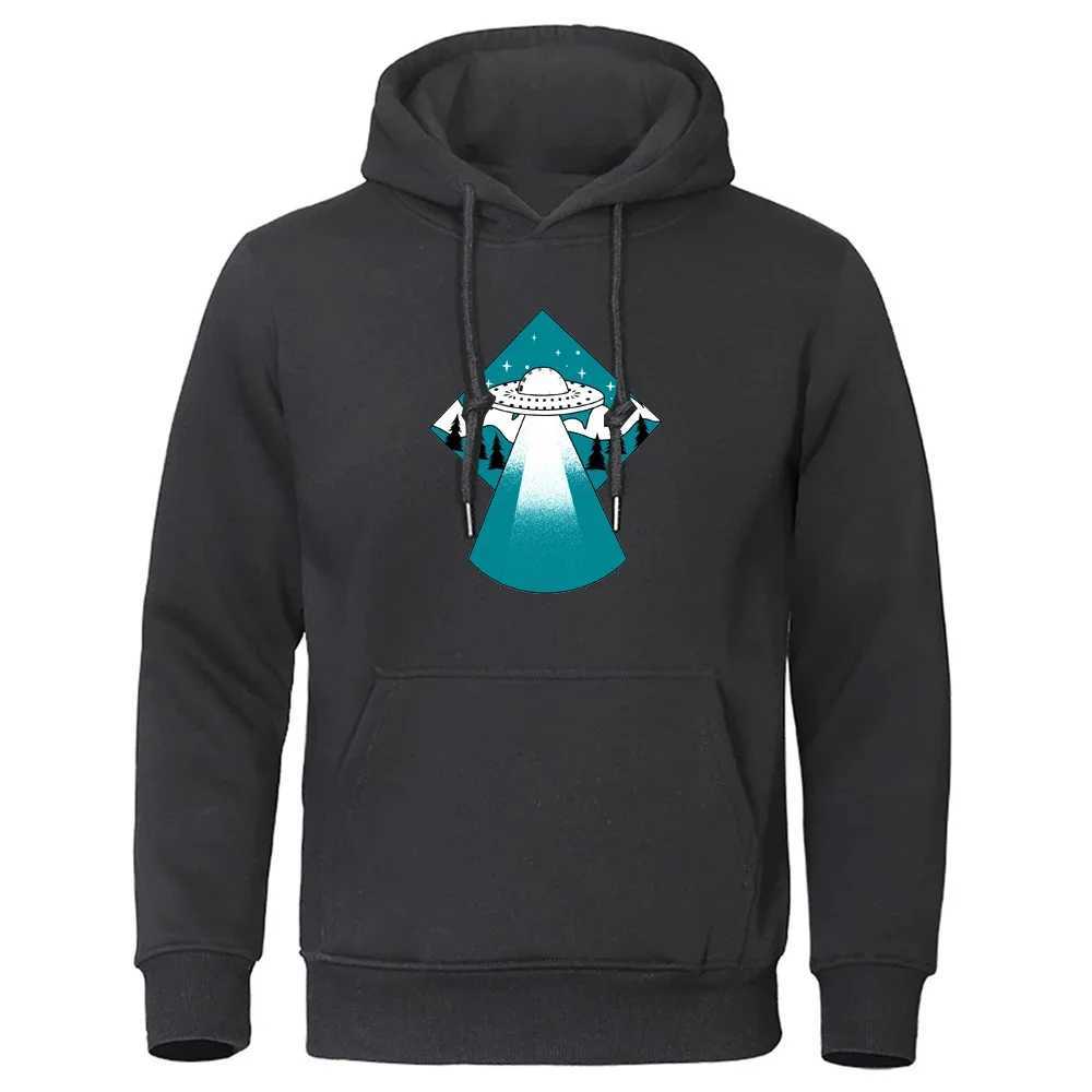Alien Ship Print Pullover Tops Mens Spring/Autumn Hoodies Mens Sportswear Outdoor Sportswear High Quality Tops W241213