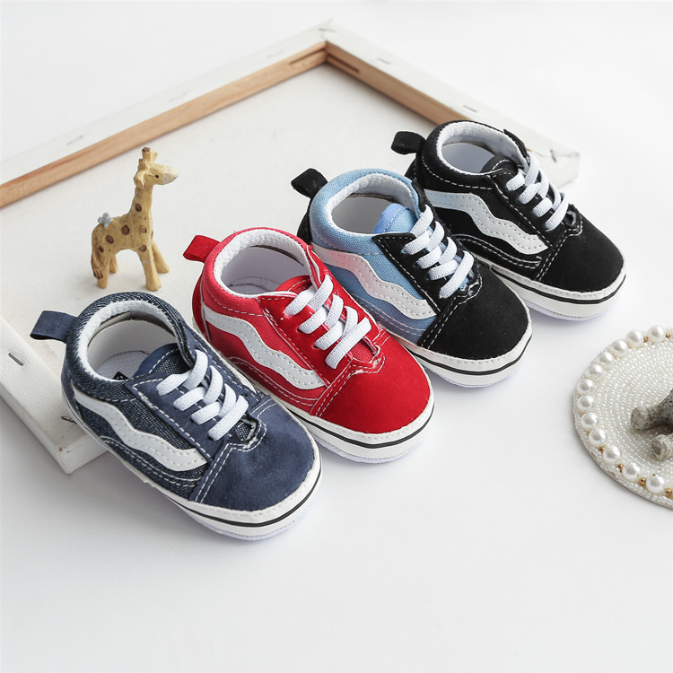 Little Kids Canvas Sneakers Baby Boys Girls Shoes Cutefeet First Walkers Infant Toddler Anti-Slip Soft Sole Classical Newborn Baby Shoes 0-18 Month