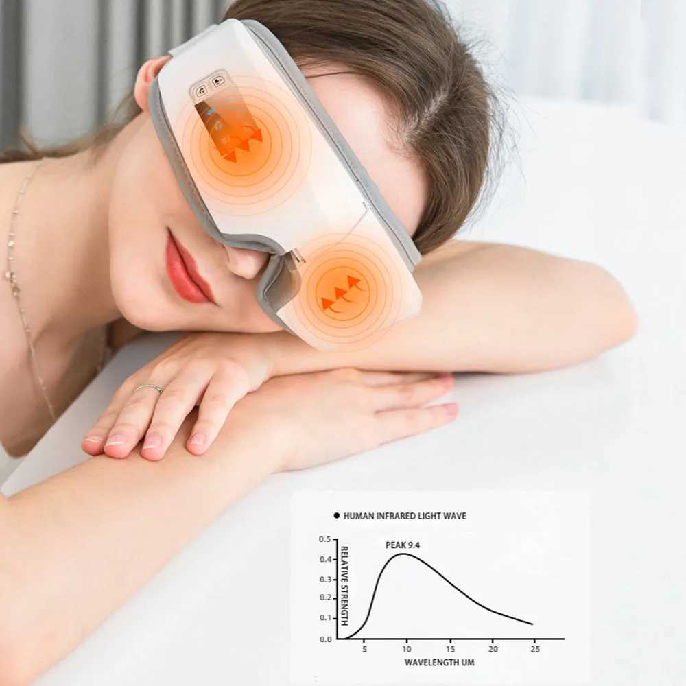 4D eye massager for relaxation intelligent airbag vibration eye care equipment hot compression Bluetooth eye massage Fatty dark circle W241213