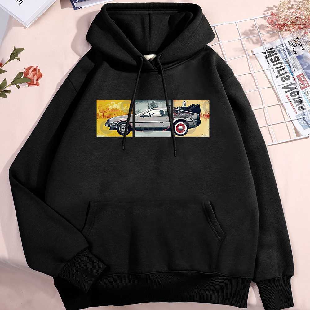 Back To The Future Movie Car Men Women Streetwear Creativity Crewneck Hoody Autumn Pullover Hoodies Funny Loose Fleece Clothes W241213