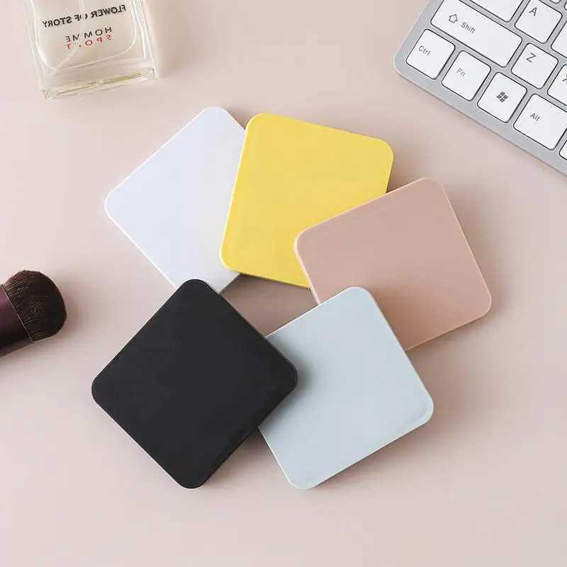 2-face Makeup Mirror Square Portable Cute Girls Gift Hand Mini Mirror Pocket Double-sided Makeup Mirror Compact Multiple ColorsXJ241213