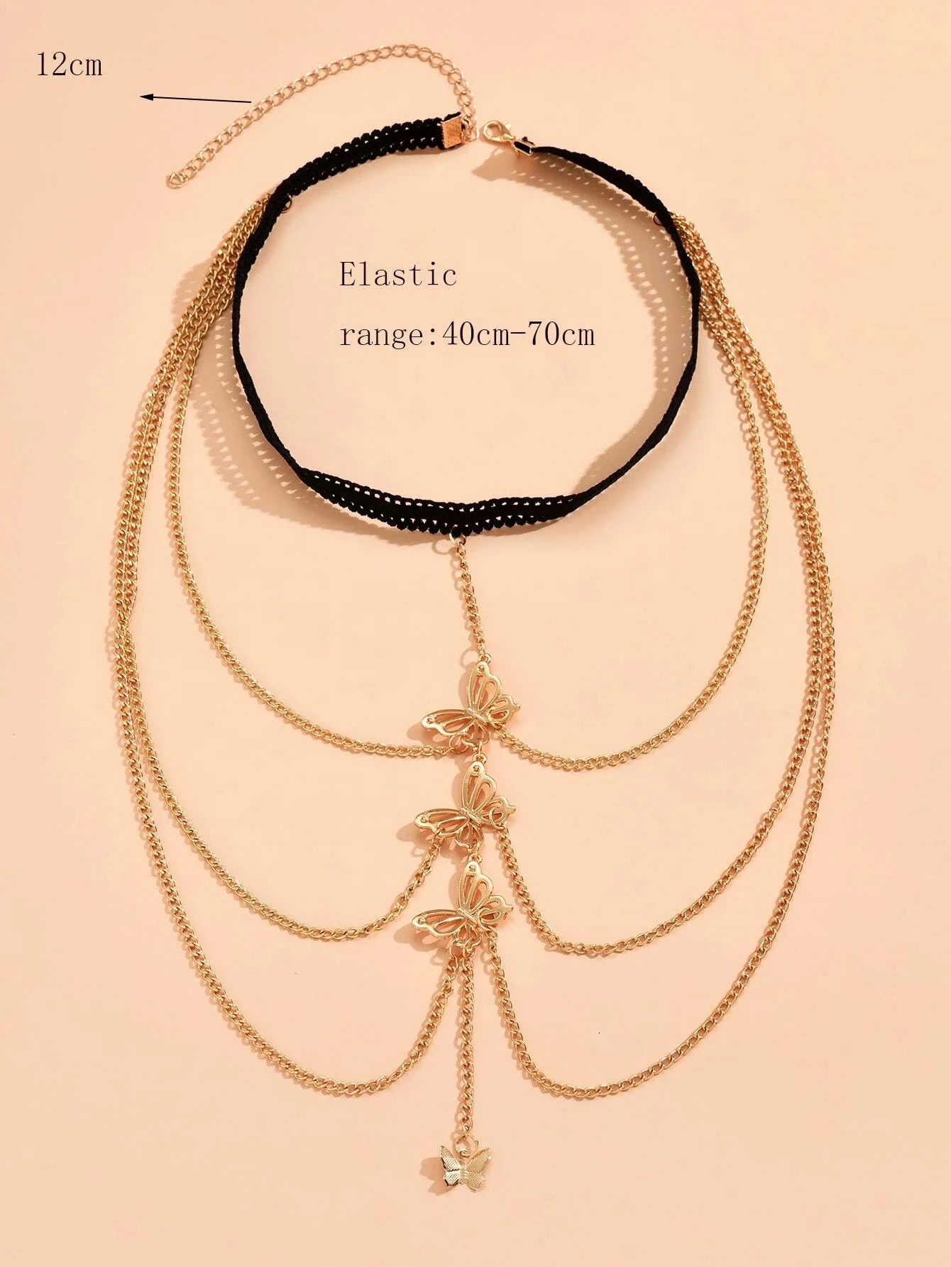 1pc sexy butterfly womens thigh chain elastic multilayer long leg fashion body accessories 241213