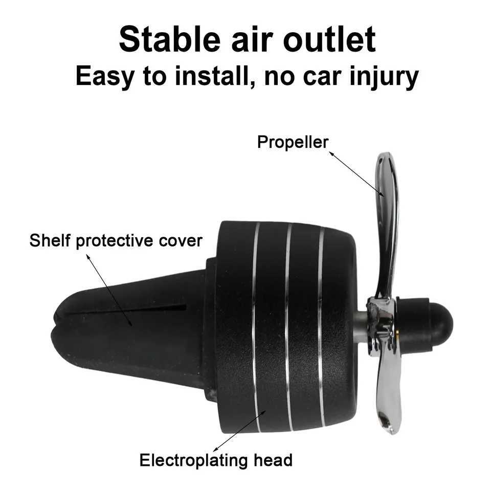 Car Air ener Rotating LED Fragrance Dispenser Fragrance Car Propeller Air Outlet 3-leaf Fan Car Diffuser For Air VentXJ241213