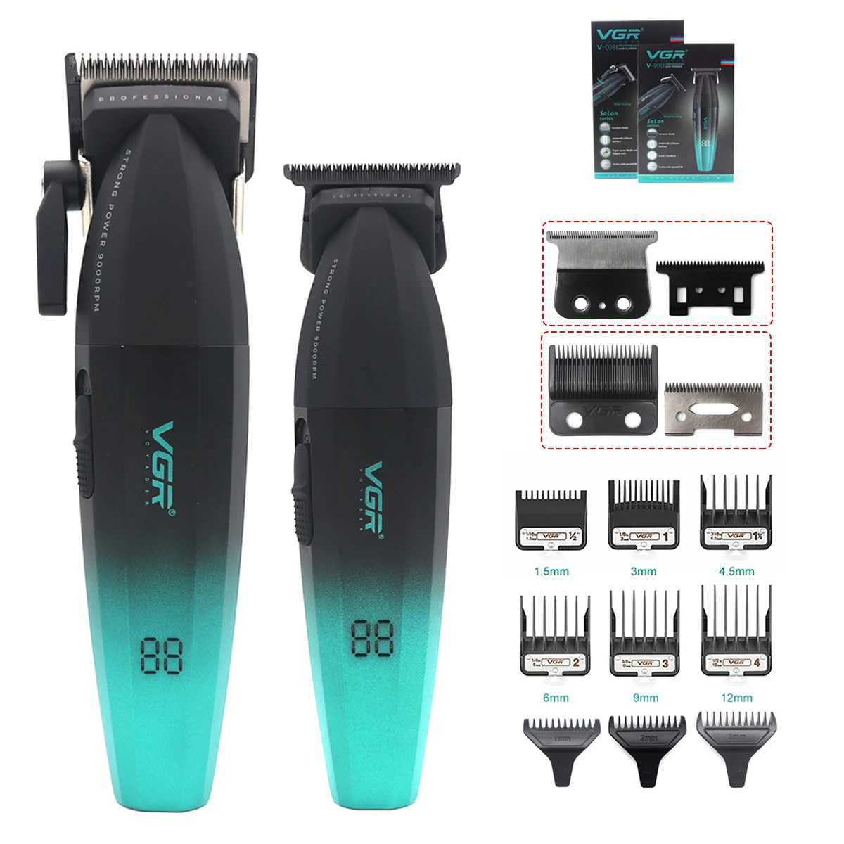 VGR V-003 V-906 Full Metal Professional Hair Cutting Machine Kit for Men DLC Blade Hair Clipper 9000RPM Hair Cutting MachineXJ241213