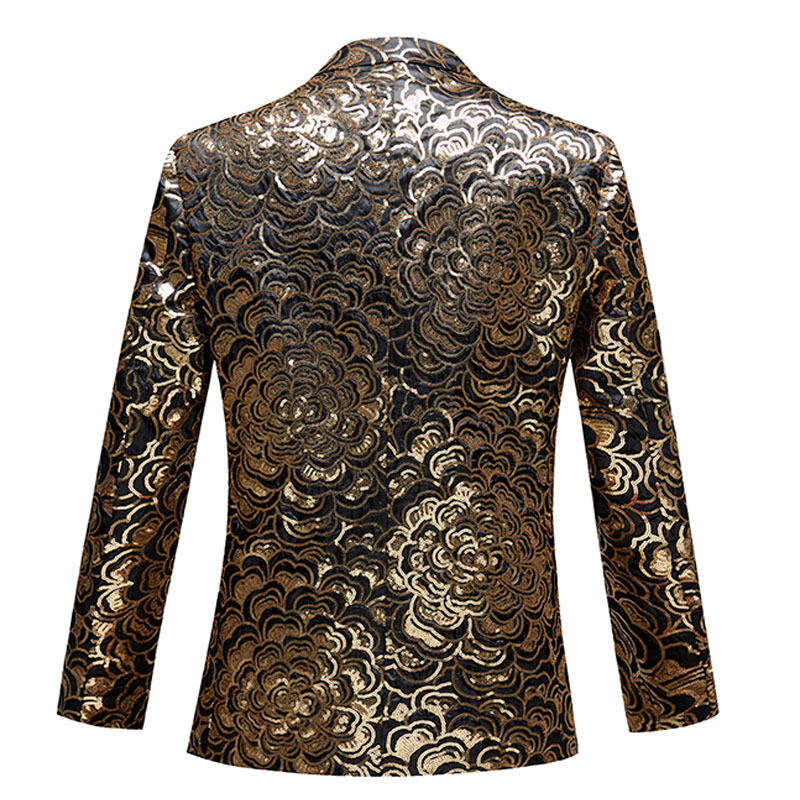 K895 Men's Sequined Suit Set - Two-Piece Performance Outfit for Stages & Events