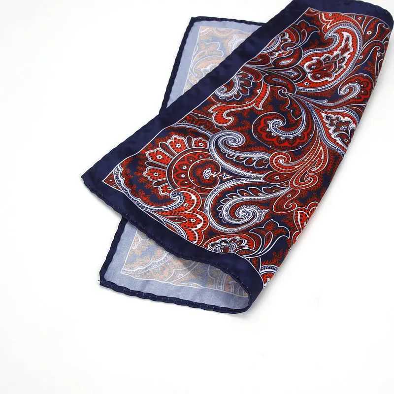 2018 Mens Brand Handkerchief Vintage Paisley Pocket Square Soft Hankies Wedding Party Business Artificial Silk Chest Towel Gift W241213