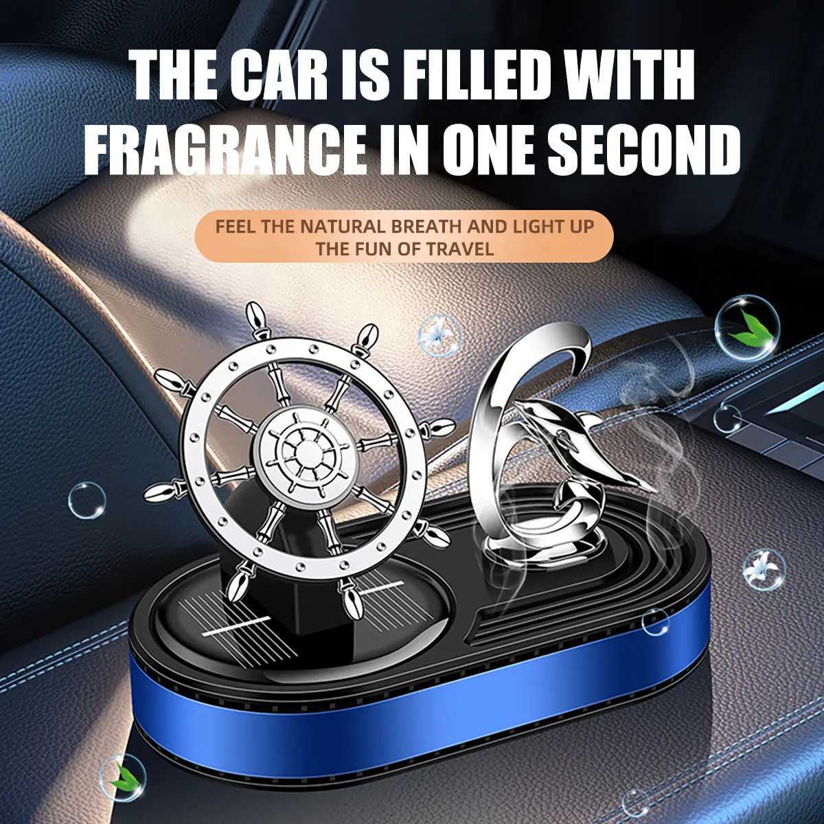 Helmsman Fan Car Fragrance Air ener Dolphin Interior Decoration Solar Rotating Car Aroma Perfume DiffuserXJ241213