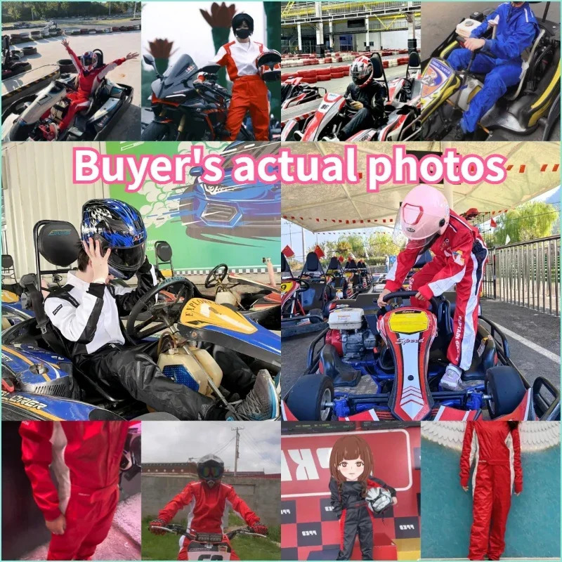 Four Seasons Car Off Road Kart One Piece Racing Suit Waterproof Adult and Childrens Wear Resistant Fashion Racing Suit 241213
