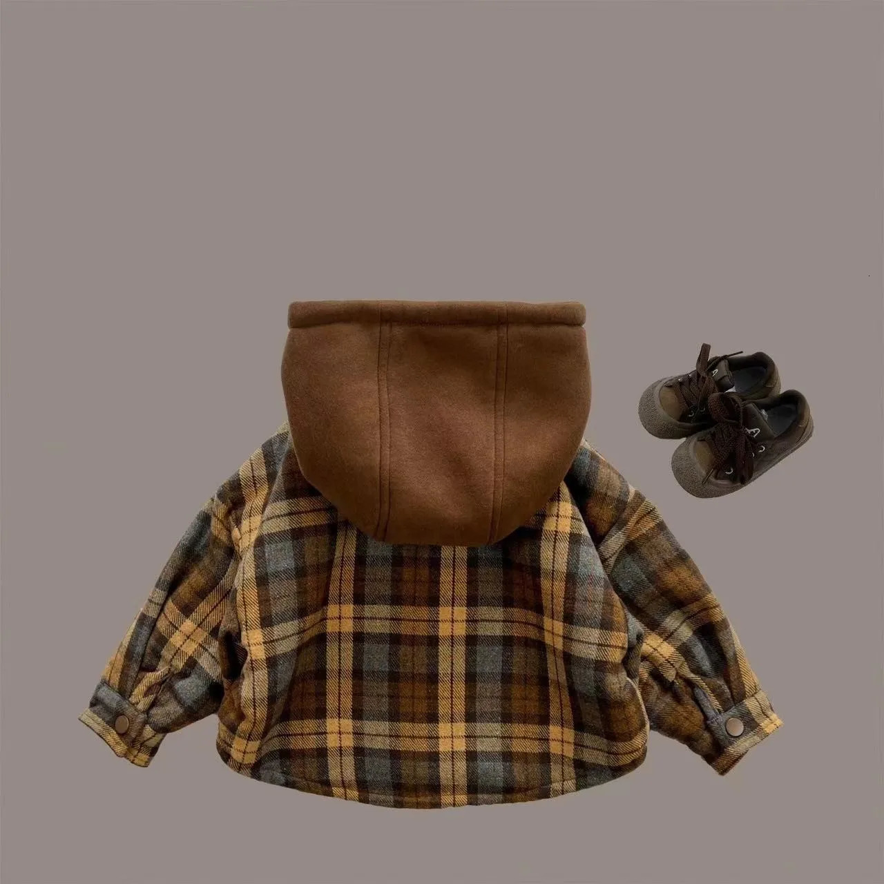 Boy Jackets Plaid Fleece Thickness Kids Coats Fashion Children Outerwear Winter Autumn -A0117 241213