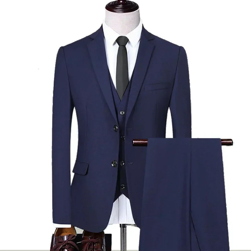 Men Suit Blazers For Wedding 3 Pieces 2 Sets Elegant High Quality y Jackets Vest Pants Formal Coats Classic Costume 241211