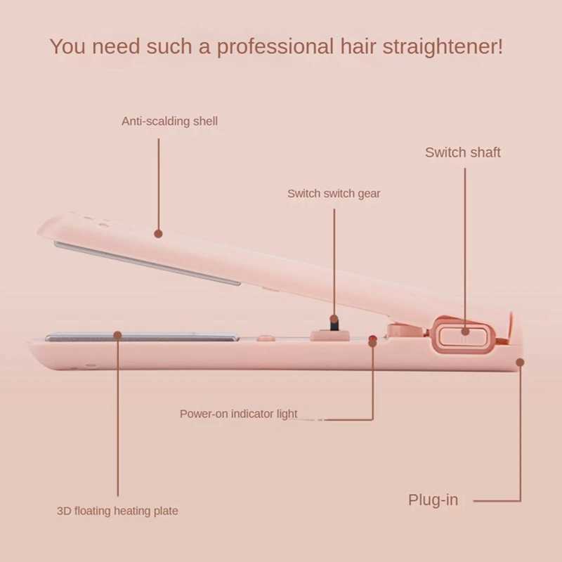2-in-1 dual-purpose curling iron mini straightener travel curling iron portable mini USB curling iron W241214