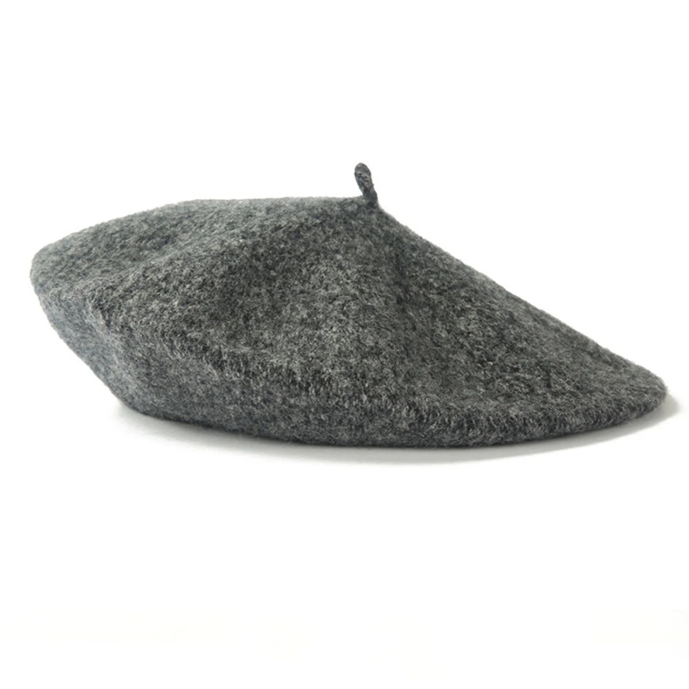 Vintage Winter Warm Wool Plain weave Womens Beret Artist Fashionable Casual Solid Black Bini Hat Boinas para mujer 241210