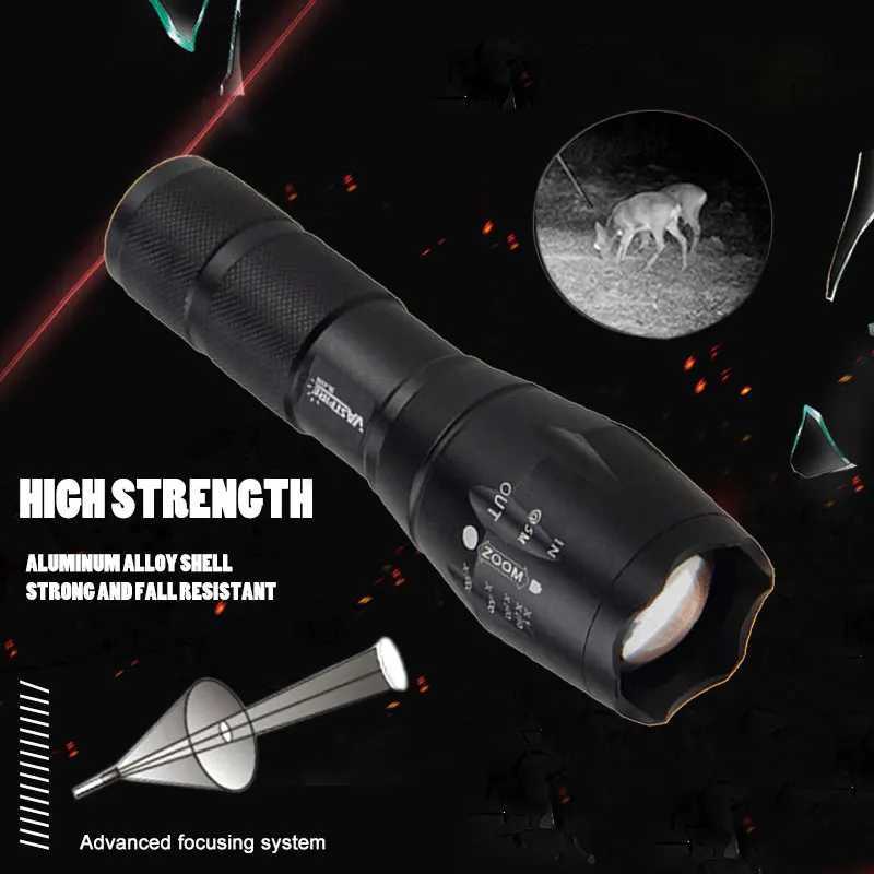 Infrared Hunting Flashlight IR 850nm Zoomab Night Vision Torch 1-Mode Lantern with Rif Scope Mount +18650 Battery+ChargerXJ241214