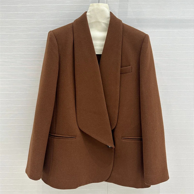 blazers woman highquality wool blend womens suit jacket for winter y2k Woman clothesLeisure Versatile Womens coat 241209