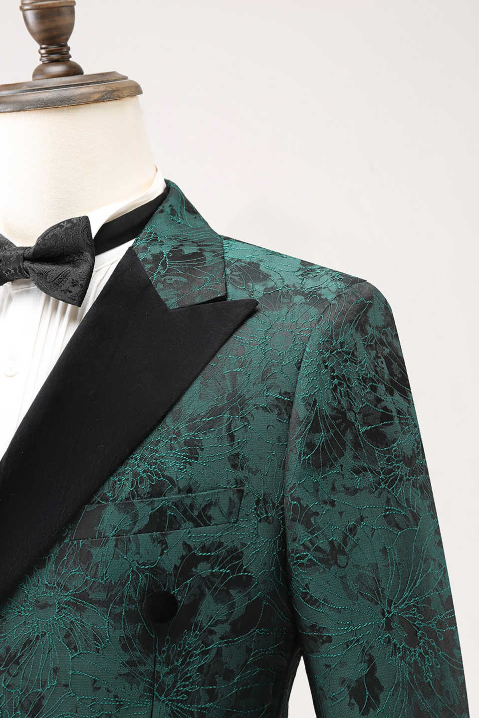New Fashion Wedding Tuxedos Men Suit Separates Peaked Lapel Jacket One Button Double Breasted Applique Custom Made Pockets Bridegroom