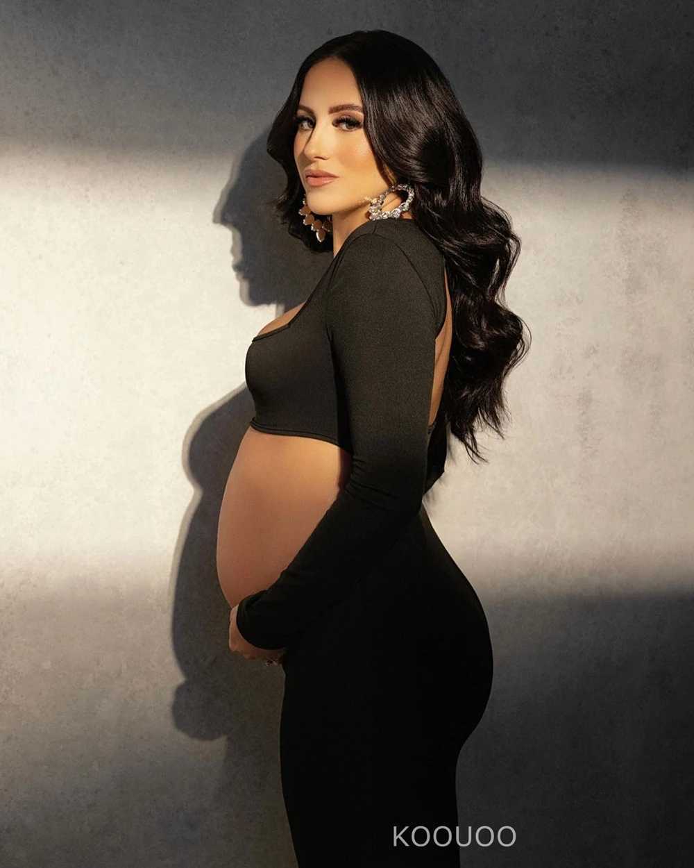 Materni Dresses For Photoshoot Sexy Cut Out Front Open Backless Maxi Dress Wedding Par Photography Pregnant Women ClothesXJ241213