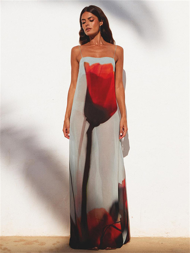 New Designer Sexy Mesh Print Transparent Slim Fit Strapless Women's Dress Party Beach Vacation Dress T Shirt