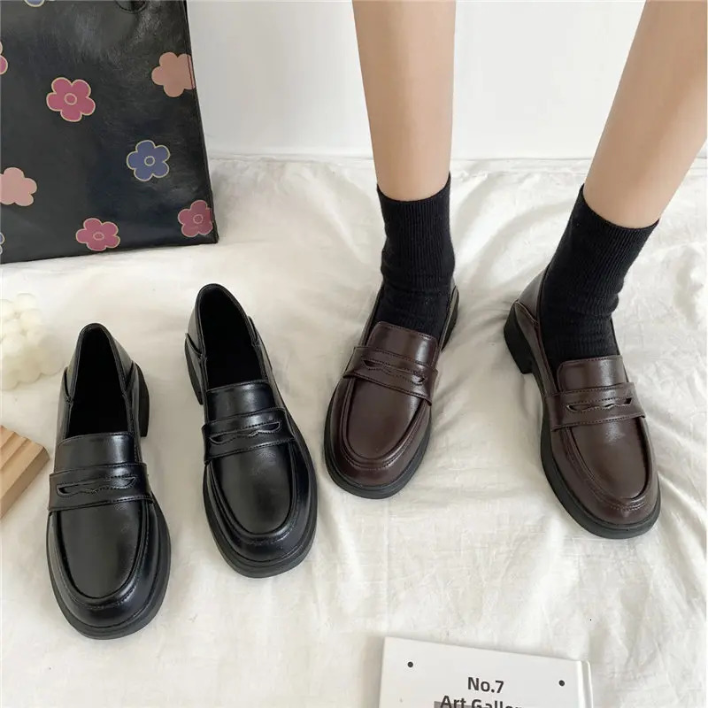 Womens loafers Shoes Mary Jane Shoes Oxfords loafers women Girls Japanese School Jk Uniform Lolita Shoes College Gothic shoes 241213
