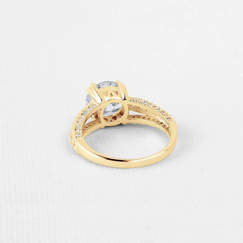 Lnngy Real 10K Yellow Gold Wedding Rings Round Cut 9mm 3ct Engagement Ring for Women Jewelry Gift Bijoux Bague 241213