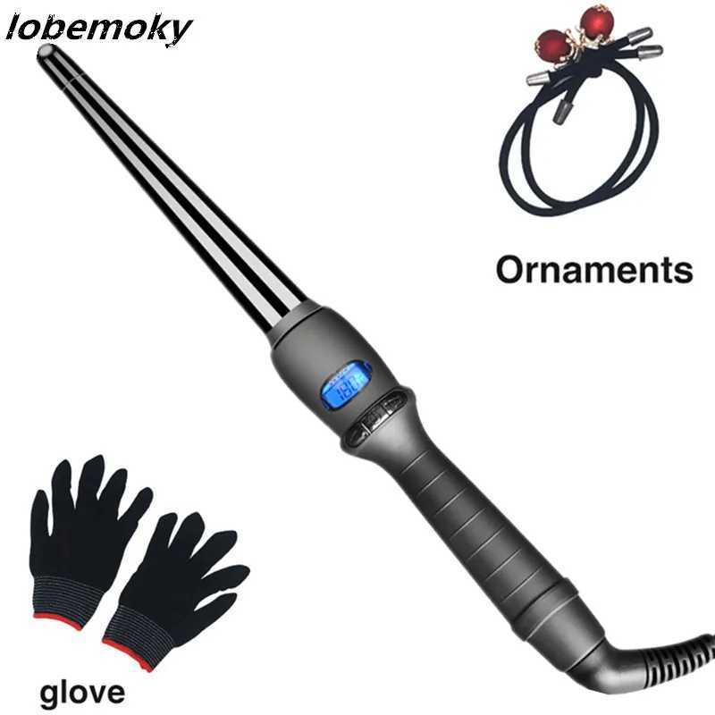 LCD modeling tool professional hair curlers hairstyle pear cone electric curling rod roller curling stick W241214