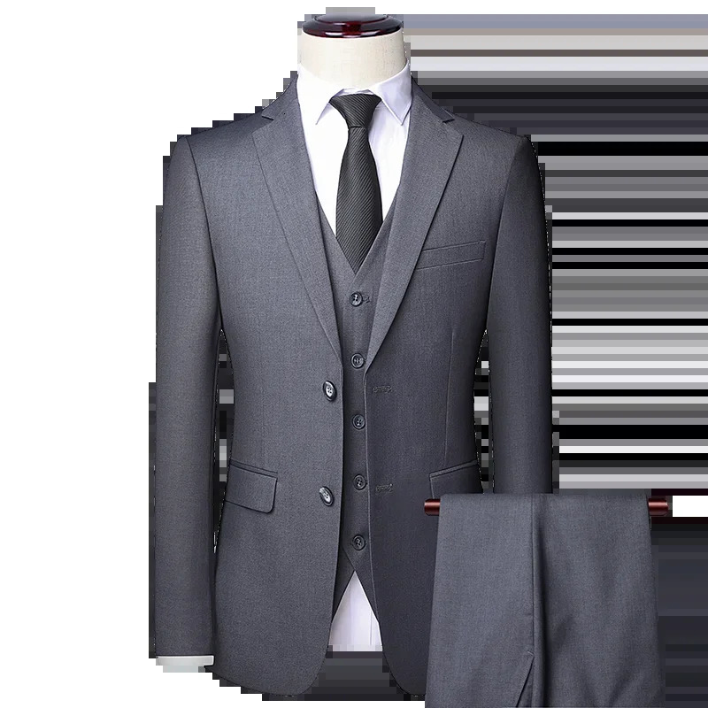 Highquality solid color suit vest trousers Mens business formal 32 bridegroom and man 241211