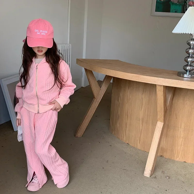 Childrens Clothing Sets Long Sleeved Hooded Top Flared Pants 2pcs Girl Clothes Kids Boutique Clothes 2 To 8 Years 241213