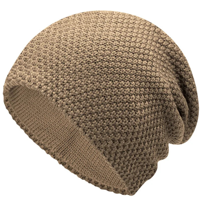 Mens plus size Beanie Dad winter knitted hat Womens fashionable skull hat Mens ski bomber hat 58-63cm 241205