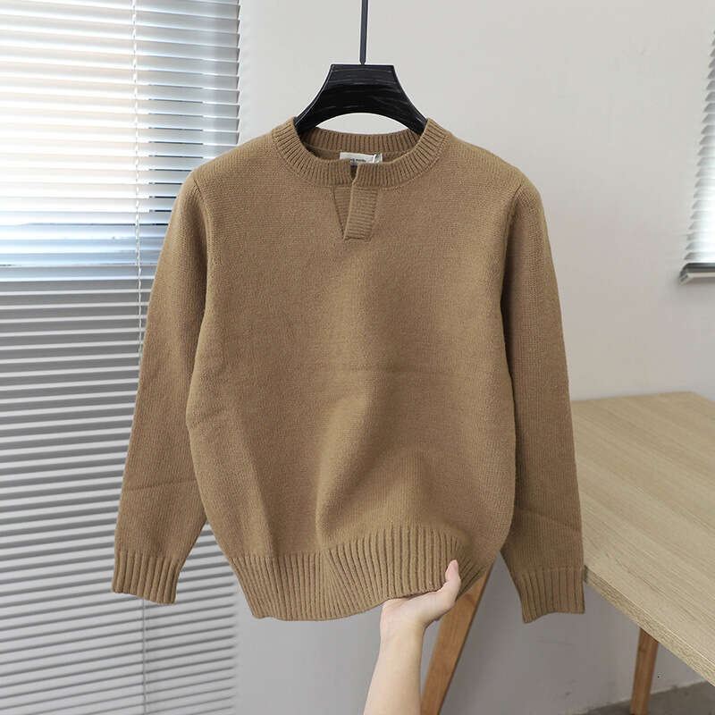 Autumn And Winter New Men's Solid Color Pullover Youth Casual Versatile Base Layer Inner Knit Sweater Round Neck Top