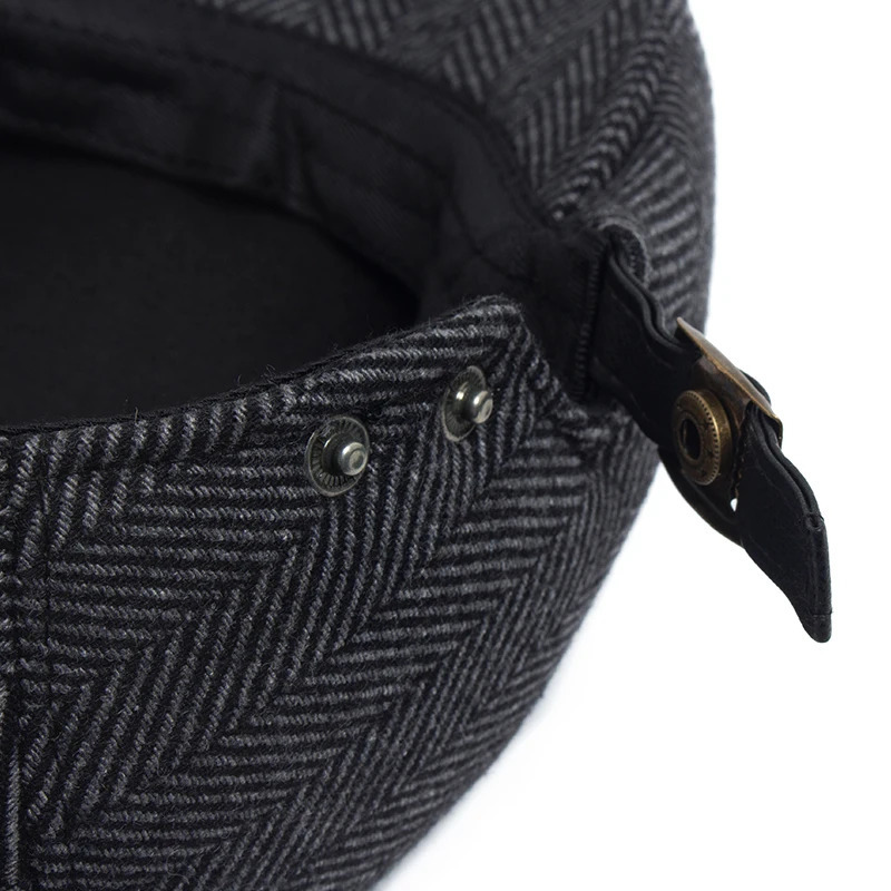 Wool Vintage Beret Men Winter Plus Velvet Warm Flat Hat Casual Berets Retro Fashion sboy Cap Mens Double Breasted Adjustable 241214