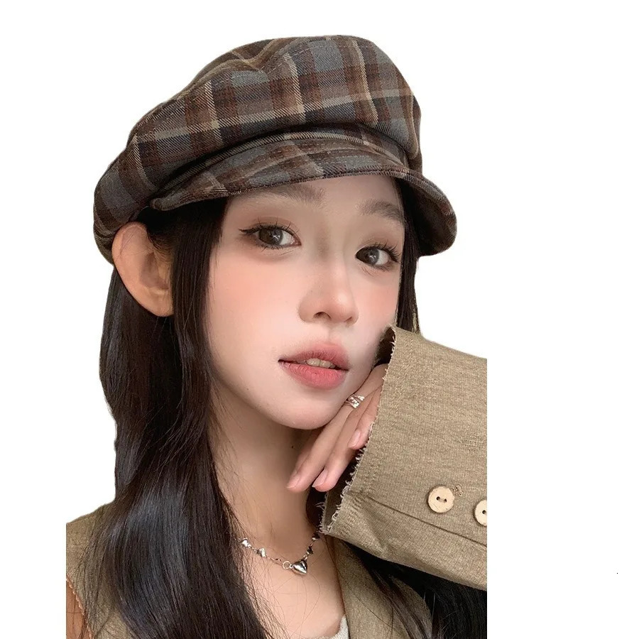 Vintage plain weave beret niche autumn mota board hat fully matched duck childrens mens outdoor warm sports M527 241210
