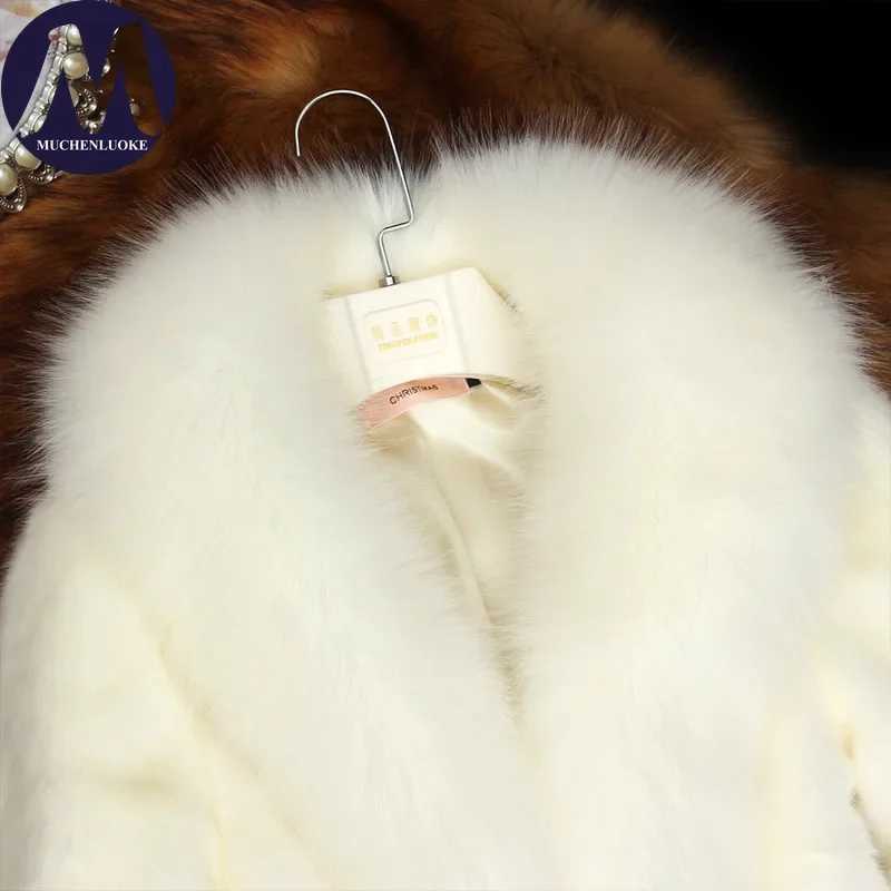 Womens fur coat winter new item imitation fur collar long Slves short jacket Korean fashion slim fit thick coat X241214