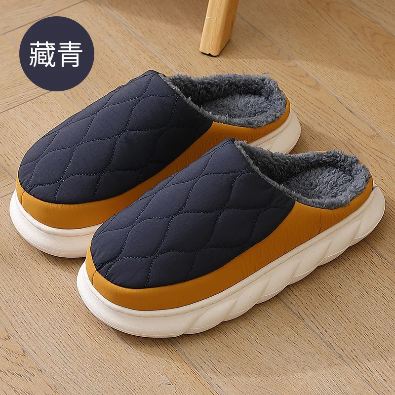 Comwarm Winter Fur Plush Women Slippers Fluffy Warm Waterproof Home Men Outdoor Soft Sole Furry 241214