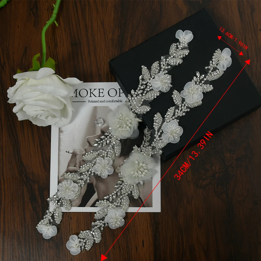 TOPQUEEN Funny Manual DIY Flowers Applique High Heels Shoe Bag Patch Beauty Womens Wear Hand Sewing S13 241213