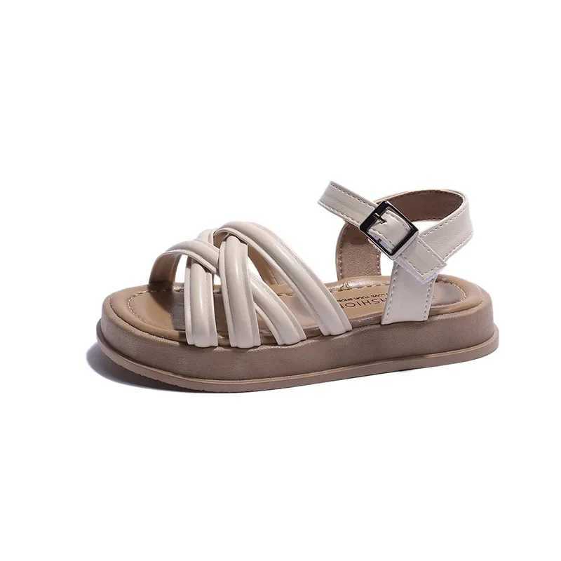 Sandals Top Sale Girl Sandals Vacation Narrow Band Gladiator Style Outdoor Children Flat Little Girl Fashion Summer Soft Kid Shoe H06242 H241213