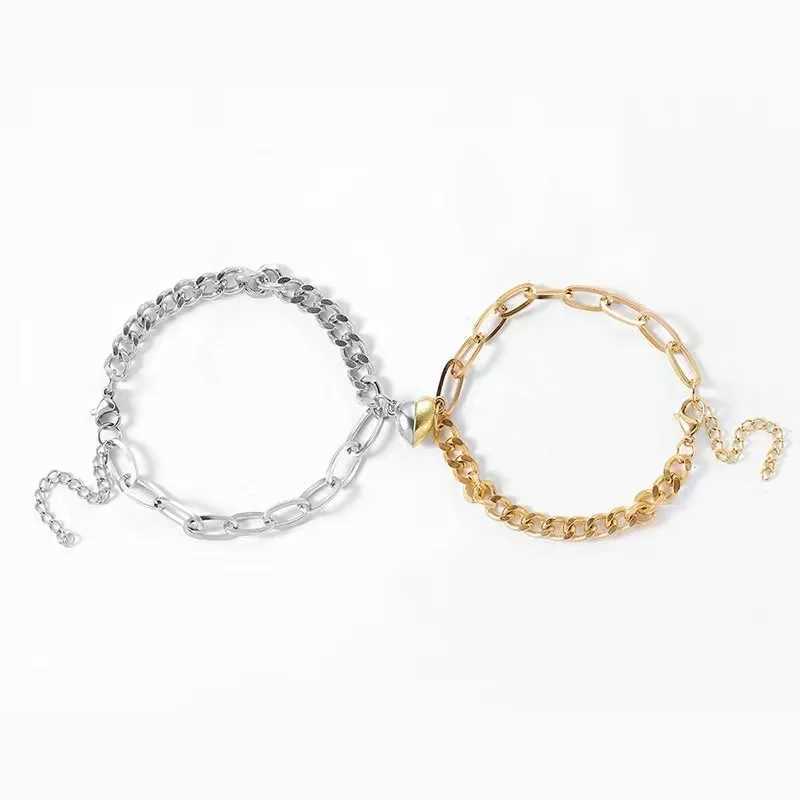 rs Magnetic Buckle Bracelet Creative Valentines Day Magnet Attractive bracelet Couple bracelet Cuban braceletsXJ241214