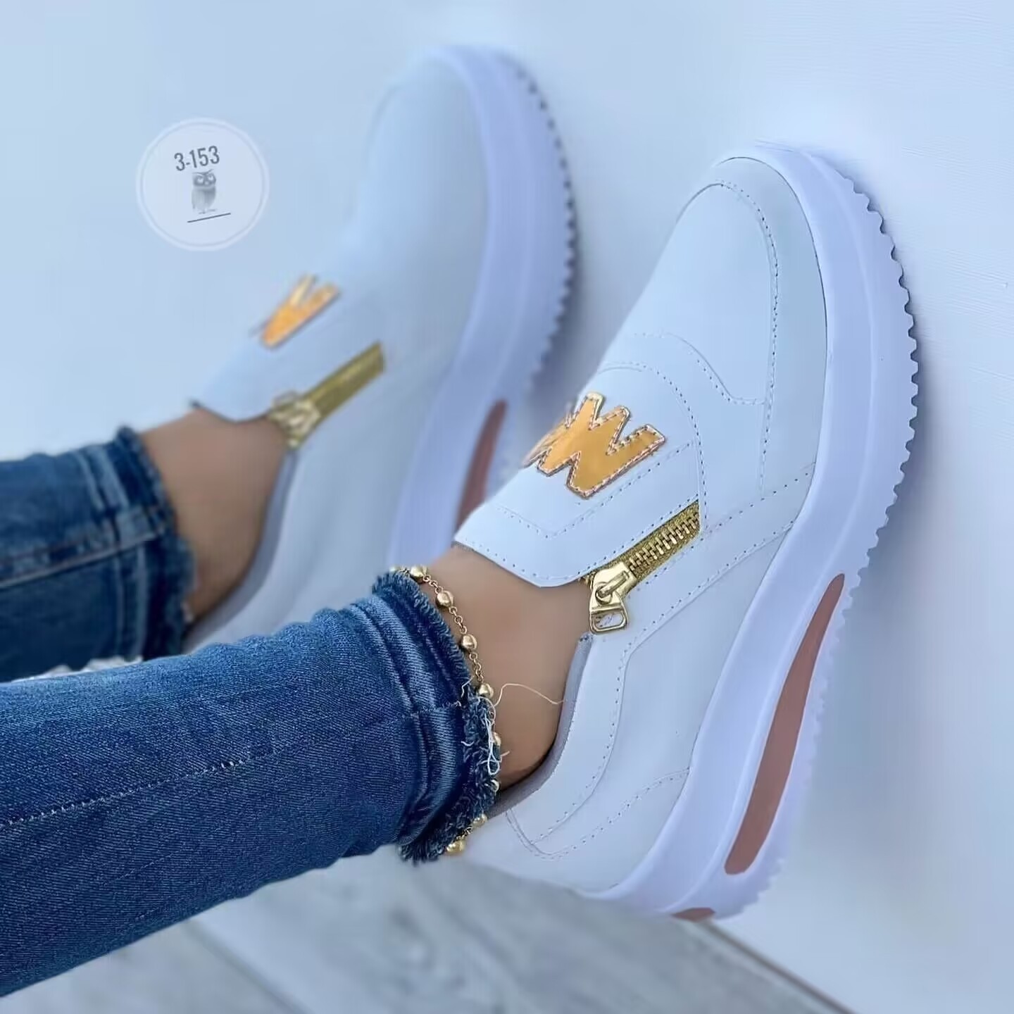 2025 free shipping shoes desihgner shoes for womens casual shoes white blue red black European and American Zipper Women's Sports Single Shoes