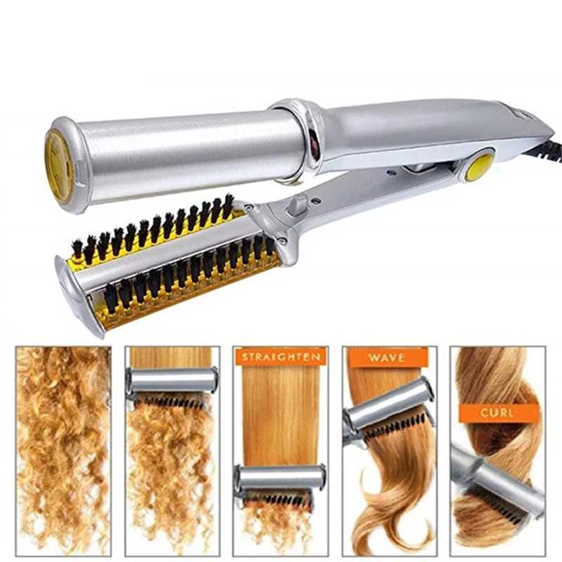Professional Hair Straightening Iron Curling Iron Straightener Curler Styler 2 In 1 Multi Hair Styling Tool Flat Iron W241214
