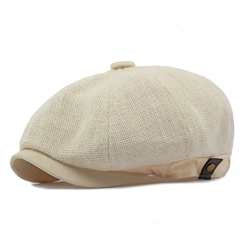 Jute Linen Berets Hats for Men Summer Breathable sboy Caps Boina Hombre Gatsby Hat Women Gorras Para Mujer Flat Cap 241214
