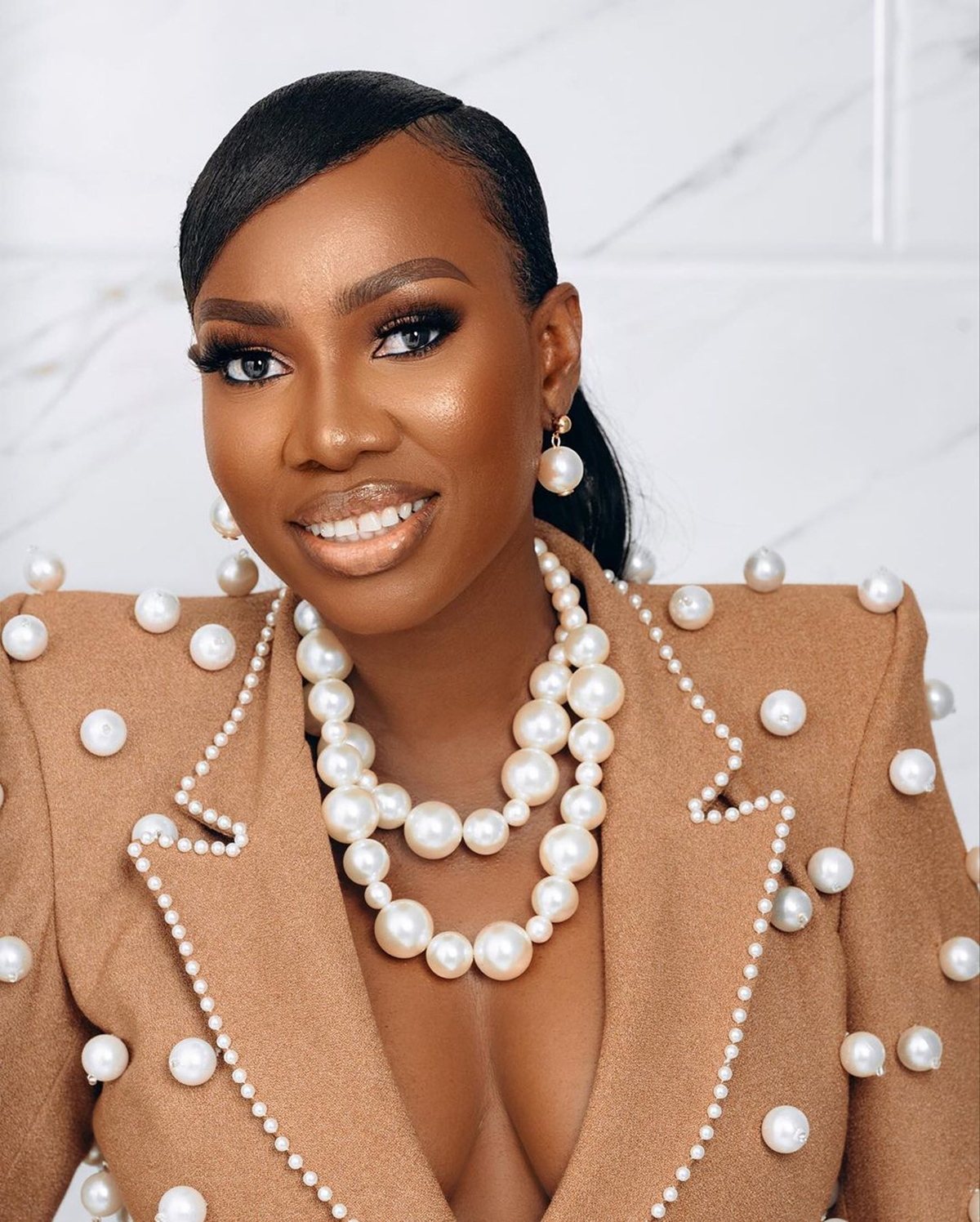Luxury Mother Of The Bride Suits Pearls One Button Notched Lapel Long Blazer Ladies Outfits Prom Blazer One Piece Set Slim Fit Wedding Party Customize