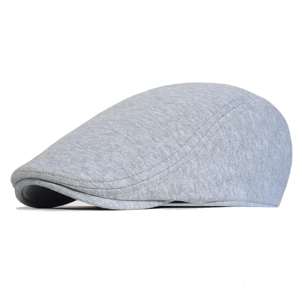 Mens Beret Fashion Solid Color Soft Top Casual Beanie Retro Literature Front Cover Drive Hat Gift 241210