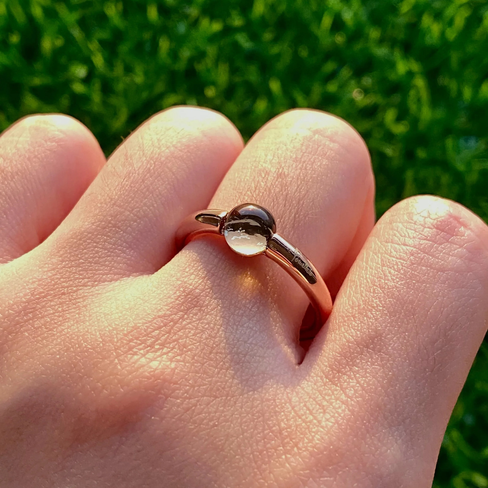 Simple Candy Style Ring Rose Gold-plated Stacking Round Crystal Ring Garnet Jewelry Anniversary Gift Girlfriend 241214